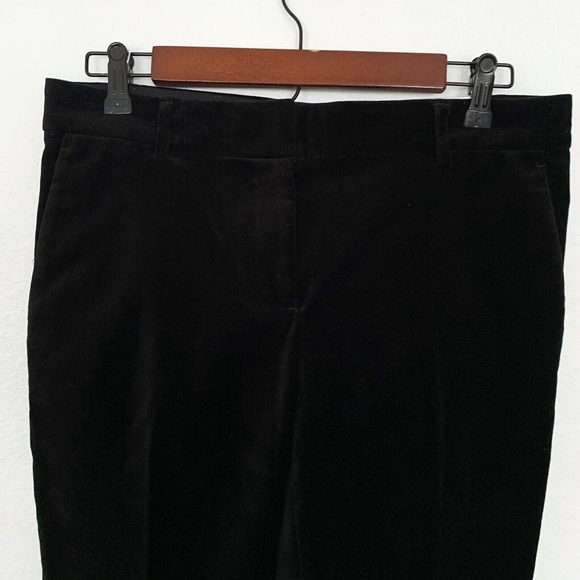 Ann Taylor Black Mid Rise Velvet Ankle Pants - Picture 4 of 8